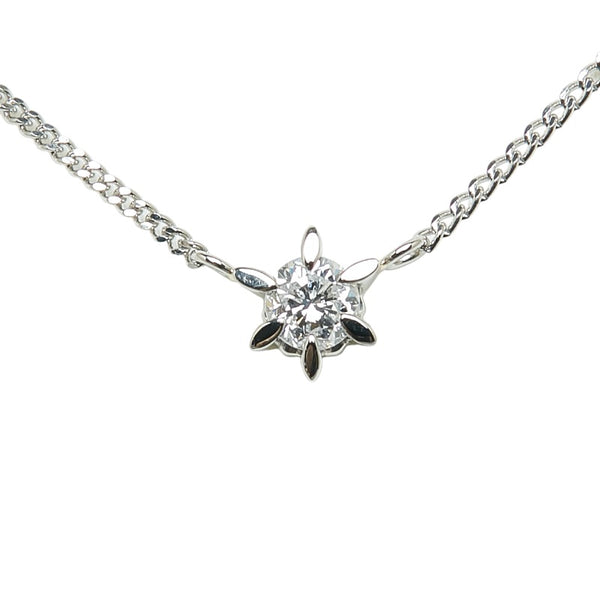 Pt850 プラチナ ダイヤ0.19ct ネックレス レディース 【中古】