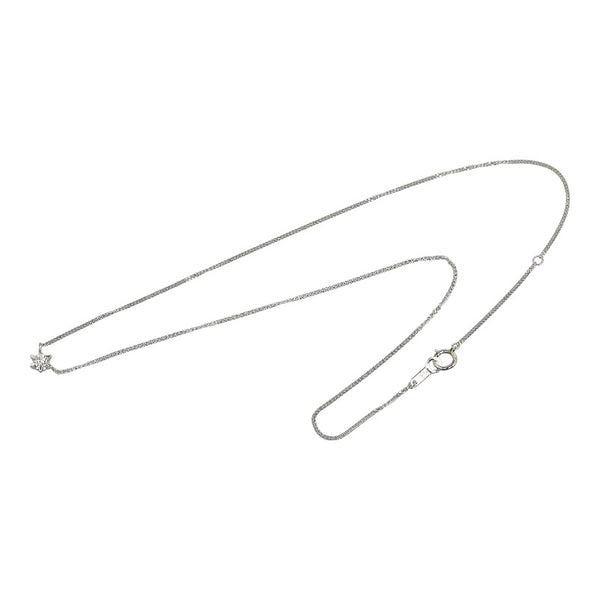 Pt850 プラチナ ダイヤ0.19ct ネックレス レディース 【中古】