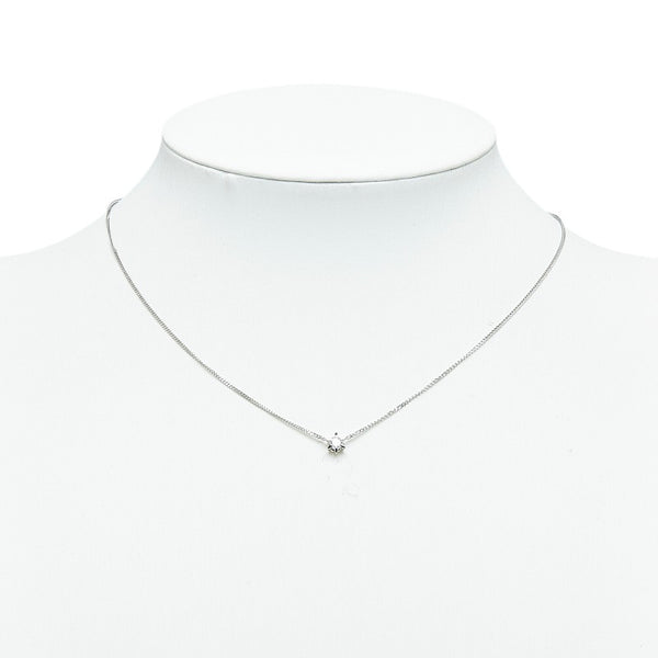 Pt850 プラチナ ダイヤ0.19ct ネックレス レディース 【中古】