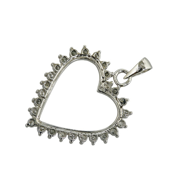 Pt900 プラチナ ダイヤ0.515ct ハートモチーフ ペンダントトップ レディース 【中古】