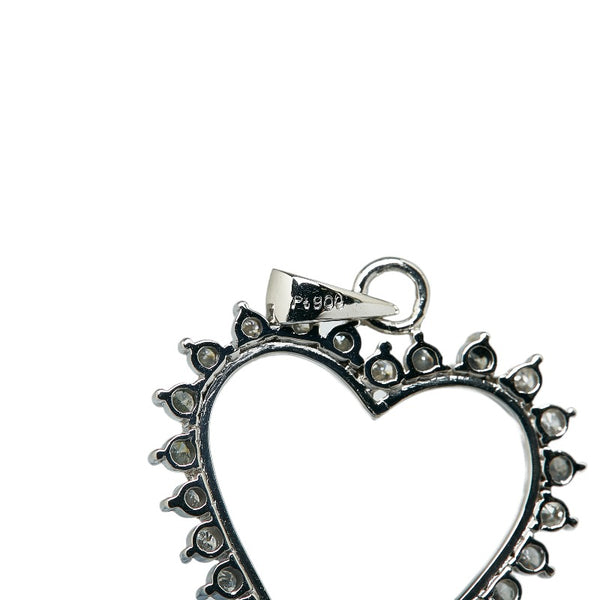 Pt900 プラチナ ダイヤ0.515ct ハートモチーフ ペンダントトップ レディース 【中古】
