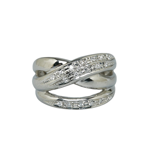 Pt900 プラチナ ダイヤ0.15ct リング 指輪 レディース 13.5号 【中古】