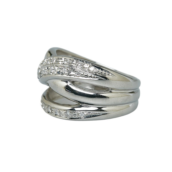 Pt900 プラチナ ダイヤ0.15ct リング 指輪 レディース 13.5号 【中古】