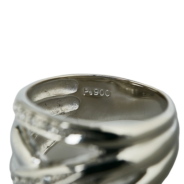 Pt900 プラチナ ダイヤ0.15ct リング 指輪 レディース 13.5号 【中古】