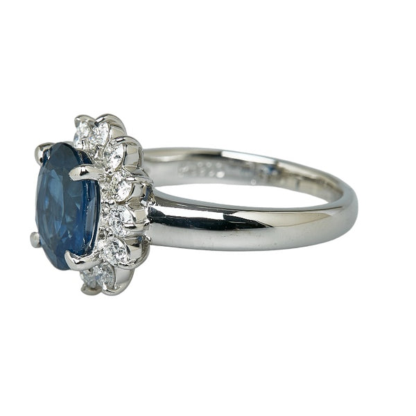 Pt900 プラチナ サファイア2.51ct ダイヤ0.61ct リング 指輪 レディース 13号 【中古】