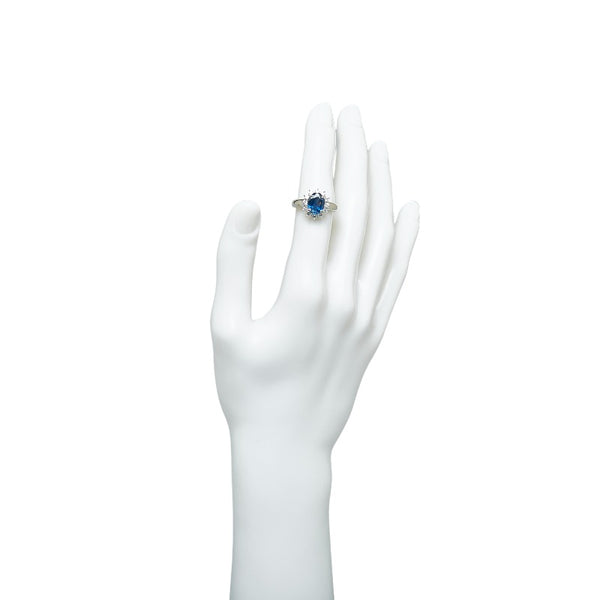 Pt900 プラチナ サファイア2.51ct ダイヤ0.61ct リング 指輪 レディース 13号 【中古】