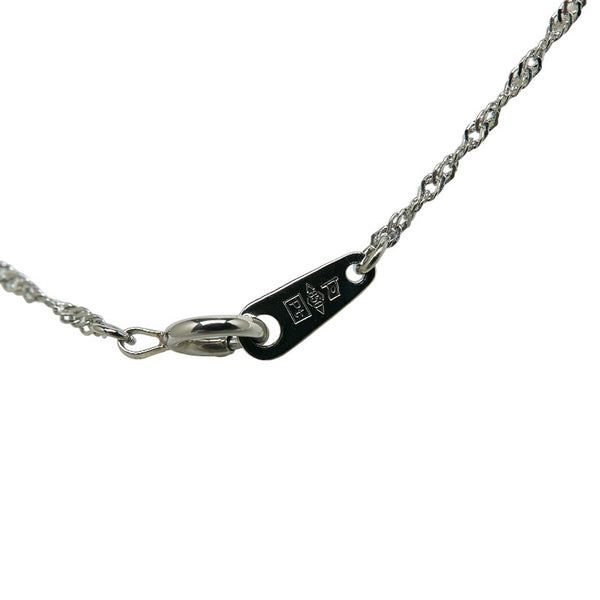 Pt900 プラチナ Pt850 プラチナ エメラルド0.50ct ダイヤ0.01ct ネックレス レディース 【中古】