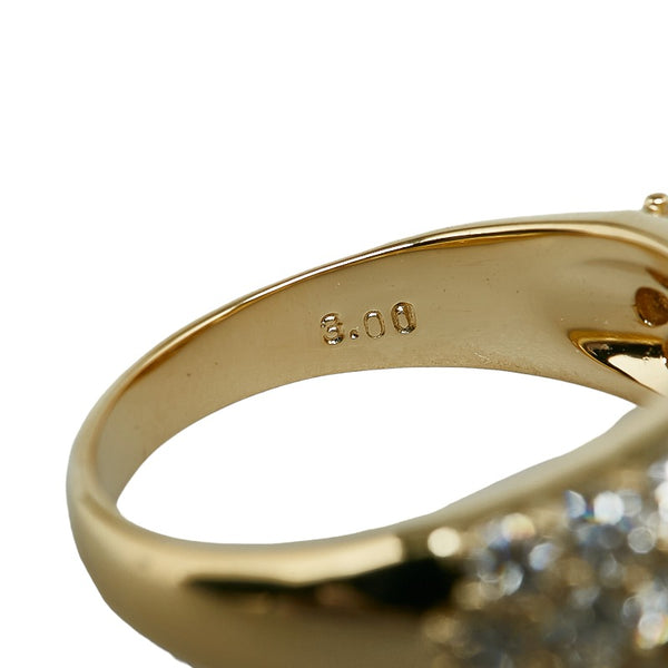 K18YG イエローゴールド ダイヤ3.00ct リング 指輪 レディース 15.5号 【中古】