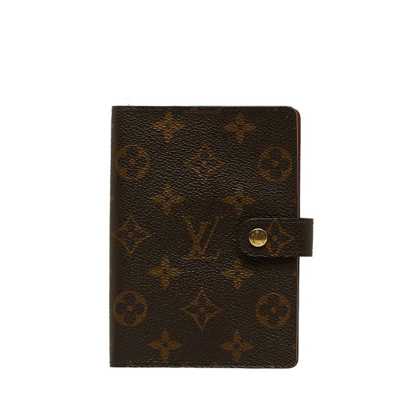 ルイ ヴィトン モノグラム アジェンダPM 手帳カバー R20005 ブラウン PVC レザー レディース LOUIS VUITTON 【中古】