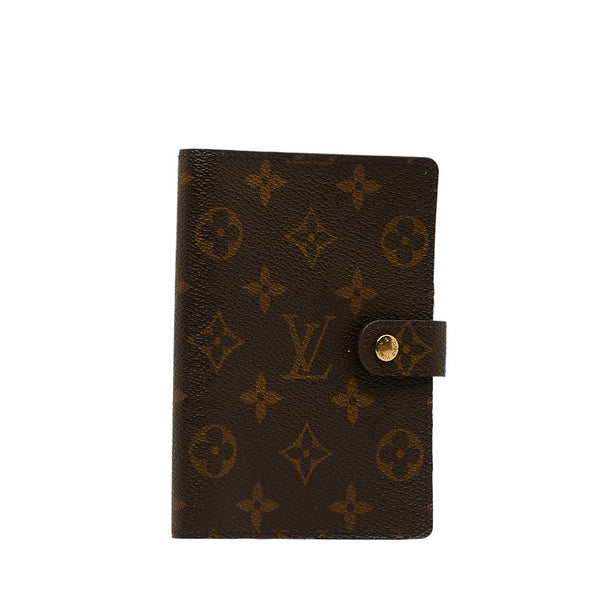 ルイ ヴィトン モノグラム アジェンダPM 手帳カバー R20005 ブラウン PVC レザー レディース LOUIS VUITTON 【中古】