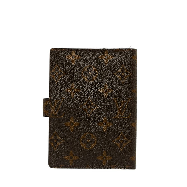 ルイ ヴィトン モノグラム アジェンダPM 手帳カバー R20005 ブラウン PVC レザー レディース LOUIS VUITTON 【中古】