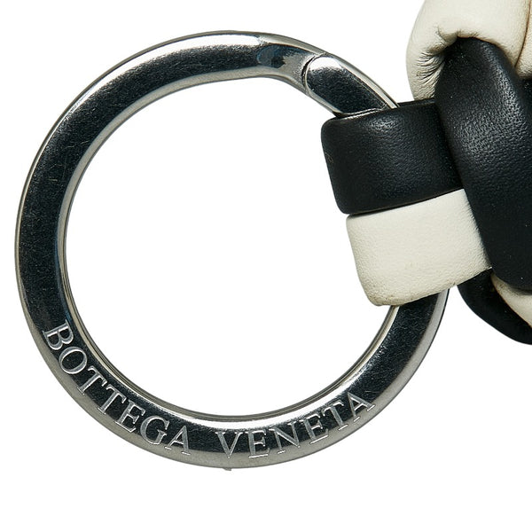 ボッテガヴェネタ キーホルダー バッグチャーム ブラック ホワイト レザー レディース BOTTEGAVENETA 【中古】
