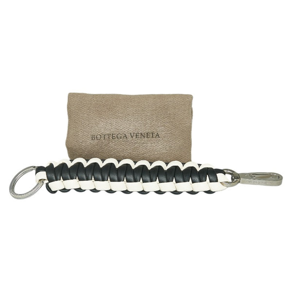 ボッテガヴェネタ キーホルダー バッグチャーム ブラック ホワイト レザー レディース BOTTEGAVENETA 【中古】