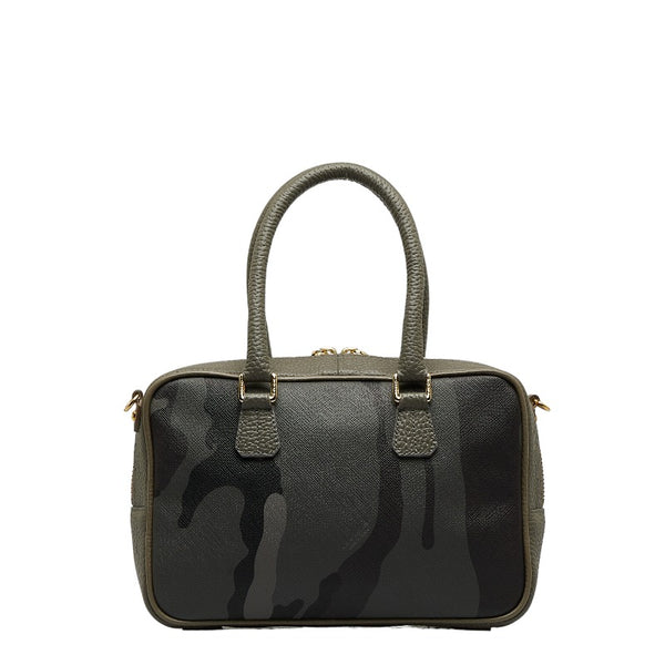 エーディーエムジェイ カモフラージュ ハンドバッグ ショルダーバッグ 2WAY 20SA01006 グレー レザー レディース ADMJアクセソワ 【中古】