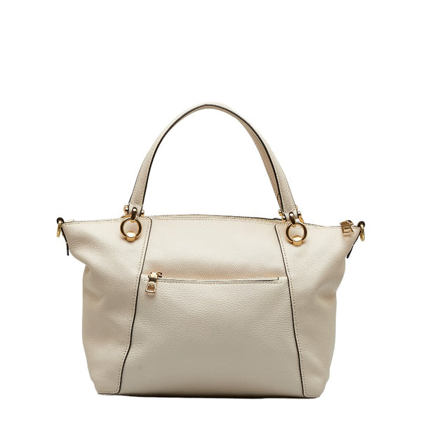 コーチ ケイシー サッチェル ハンドバッグ ショルダーバッグ 2WAY C6229 ホワイト レザー レディース COACH 【中古】