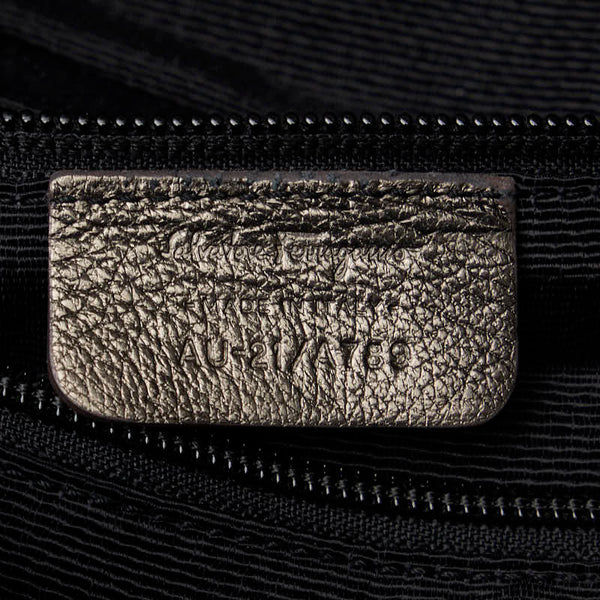 サルヴァトーレフェラガモ ガンチーニ フラワー パンチング ハンドバッグ ショルダーバッグ 2WAY メタリック ブラウン レザー レディース Salvatore Ferragamo 【中古】