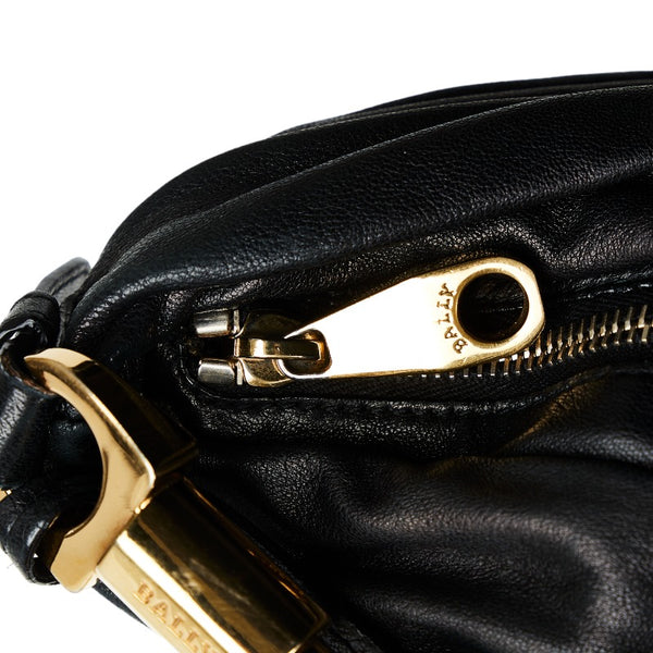 バリー ワンショルダーバッグ ブラック レザー レディース BALLY 【中古】