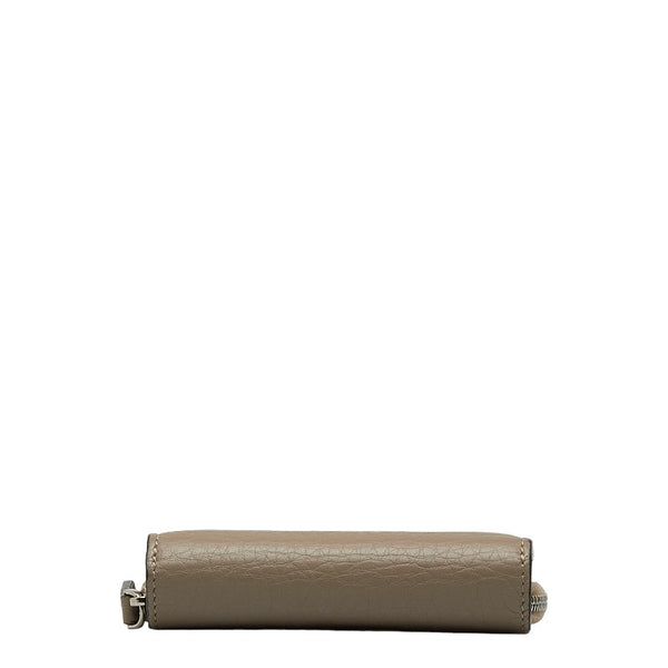 フェンディ 二つ折り財布 コンパクトウォレット 8M0407 グレー レザー レディース FENDI 【中古】