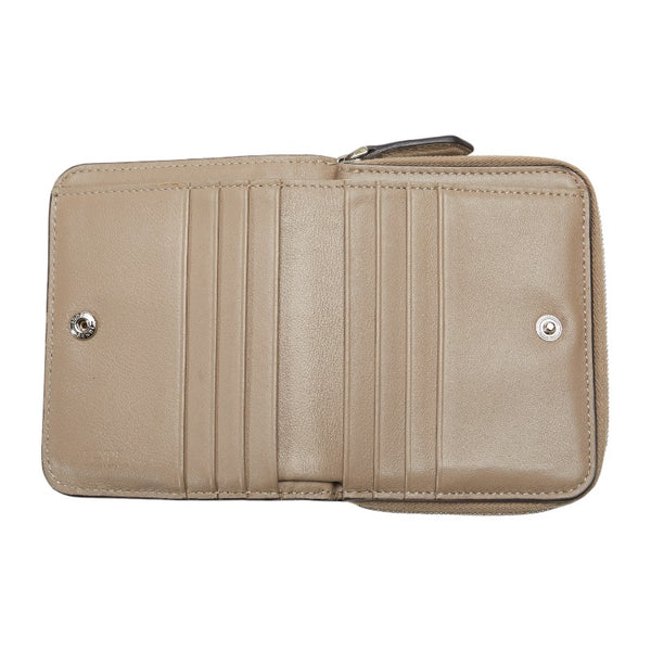 フェンディ 二つ折り財布 コンパクトウォレット 8M0407 グレー レザー レディース FENDI 【中古】