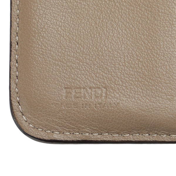 フェンディ 二つ折り財布 コンパクトウォレット 8M0407 グレー レザー レディース FENDI 【中古】