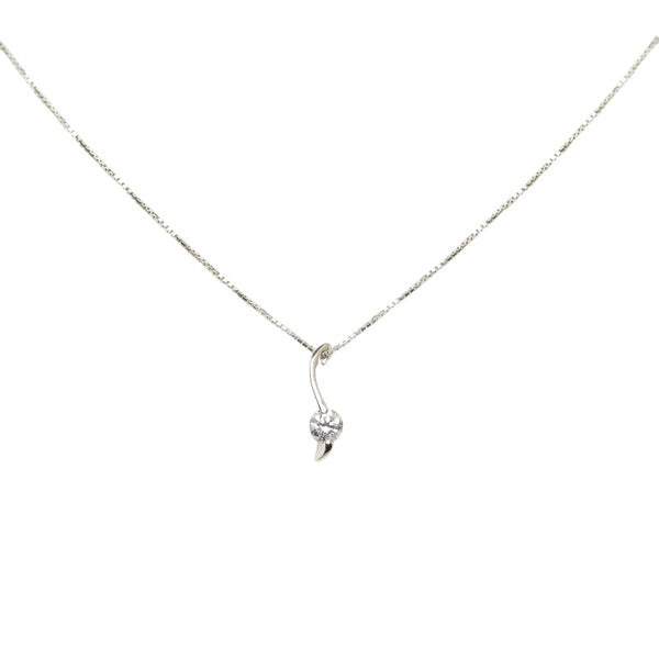 Pt900 プラチナ Pt850 プラチナ ダイヤ0.329ct ネックレス レディース 【中古】
