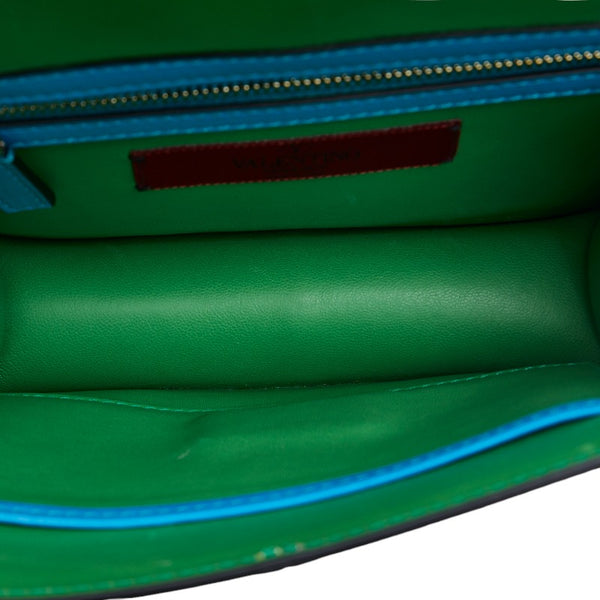 ヴァレンチノ ロックスタッズ 斜め掛け チェーン ショルダーバッグ マルチカラー レザー レディース Valentino 【中古】