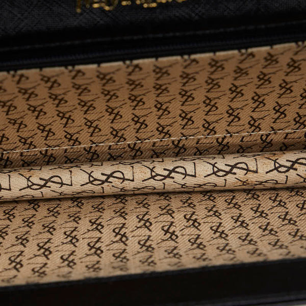 サンローラン YSLロゴ クラッチバッグ ブラック レザー メンズ SAINT LAURENT 【中古】