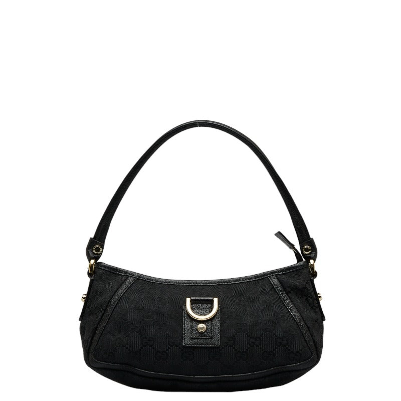 グッチ GGキャンバス アビー ワンショルダーバッグ ハンドバッグ アクセサリーポーチ 130939 ブラック レザー レディース GUCCI 【中古】