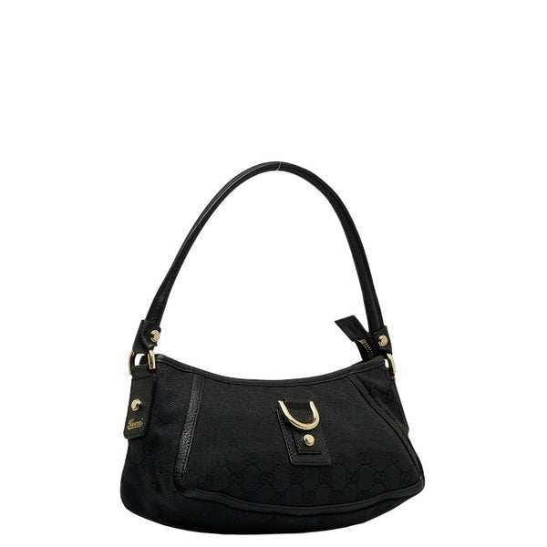 グッチ GGキャンバス アビー ワンショルダーバッグ ハンドバッグ アクセサリーポーチ 130939 ブラック レザー レディース GUCCI 【中古】