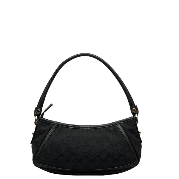 グッチ GGキャンバス アビー ワンショルダーバッグ ハンドバッグ アクセサリーポーチ 130939 ブラック レザー レディース GUCCI 【中古】