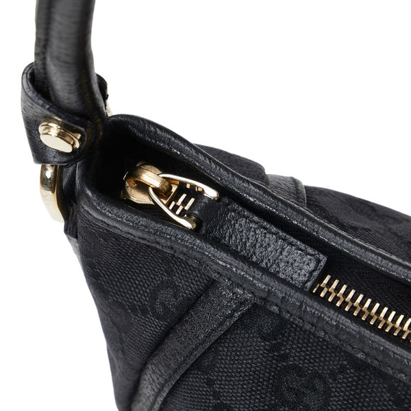 グッチ GGキャンバス アビー ワンショルダーバッグ ハンドバッグ アクセサリーポーチ 130939 ブラック レザー レディース GUCCI 【中古】