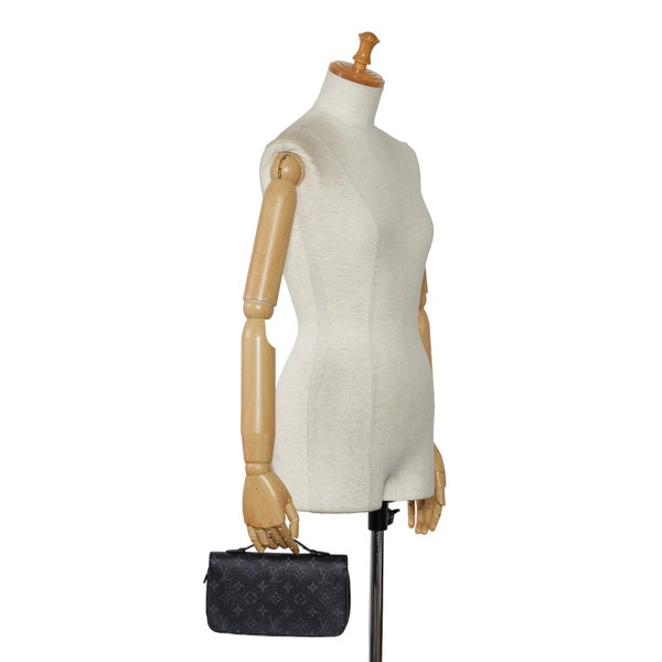 ルイ ヴィトン モノグラム エクリプス ジッピー XL 長財布 M61698 ブラック PVC レザー レディース LOUIS VUITTON 【中古】