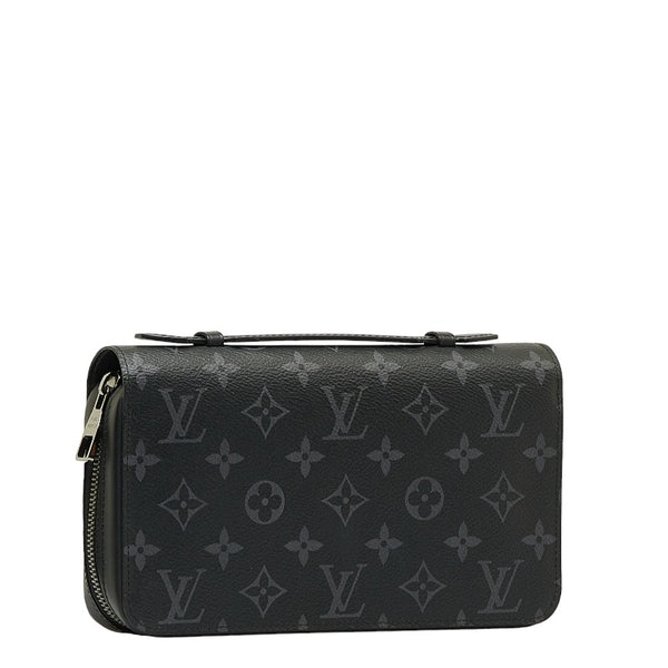 ルイ ヴィトン モノグラム エクリプス ジッピー XL 長財布 M61698 ブラック PVC レザー レディース LOUIS VUITTON 【中古】