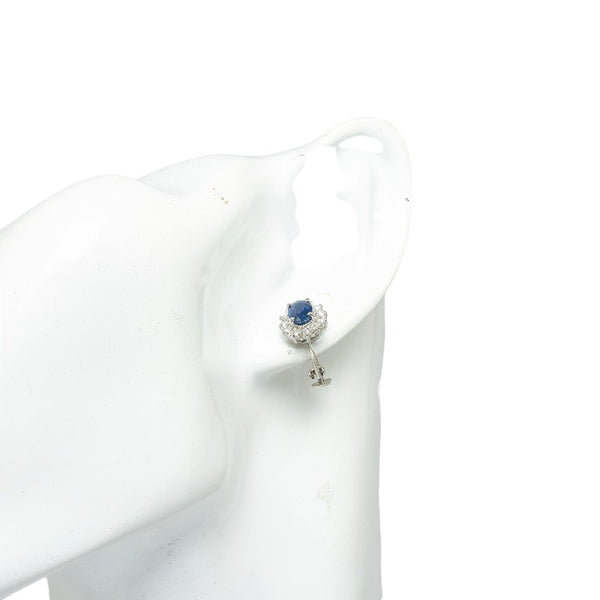 Pt900 プラチナ サファイア2.26ct ダイヤ0.30ct イヤリング レディース 【中古】