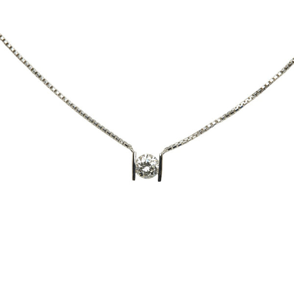 Pt900 プラチナ Pt850 プラチナ ダイヤ1.01ct ネックレス レディース 【中古】