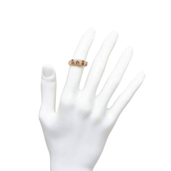 K18YG イエローゴールド ルビー1.12ct ダイヤ0.15ct リング 指輪 レディース 12号 【中古】