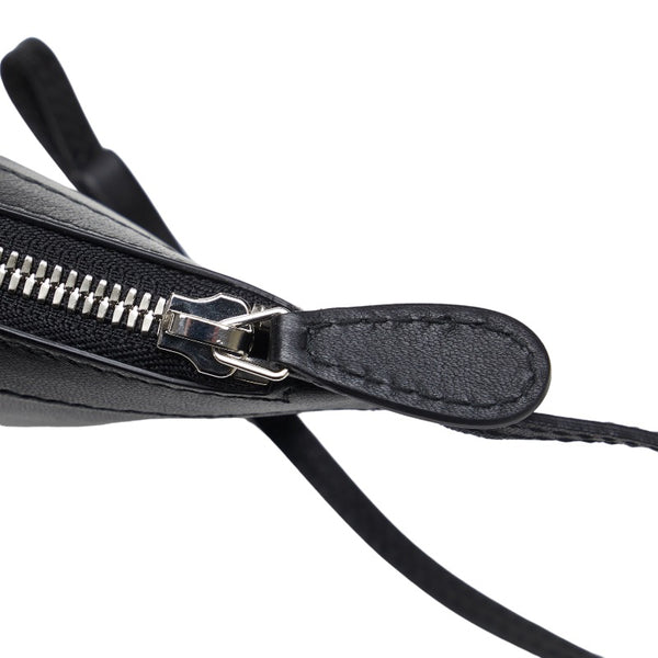 バレンシアガ ネイビーカバ S パンチング ハンドバッグ トートバッグ 339933 ブラック レザー キャンバス レディース BALENCIAGA 【中古】