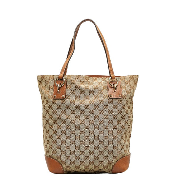 グッチ GGキャンバス バンブーチャーム ゴールド金具 ショルダーバッグ トートバッグ 247237 ベージュ ブラウン キャンバス レザー レディース GUCCI 【中古】