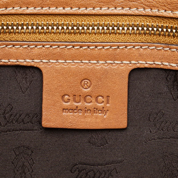 グッチ GGキャンバス バンブーチャーム ゴールド金具 ショルダーバッグ トートバッグ 247237 ベージュ ブラウン キャンバス レザー レディース GUCCI 【中古】