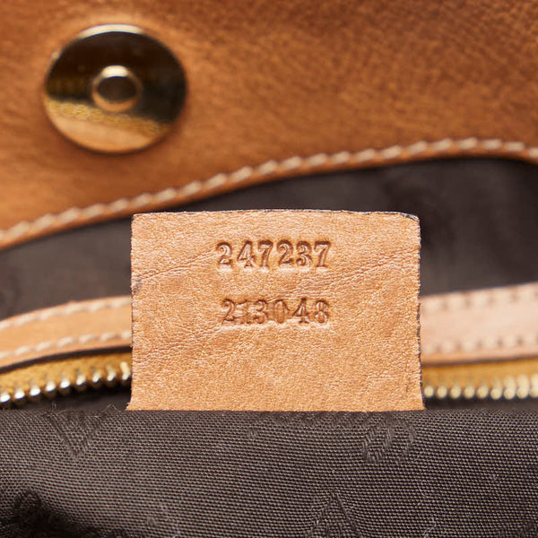 グッチ GGキャンバス バンブーチャーム ゴールド金具 ショルダーバッグ トートバッグ 247237 ベージュ ブラウン キャンバス レザー レディース GUCCI 【中古】