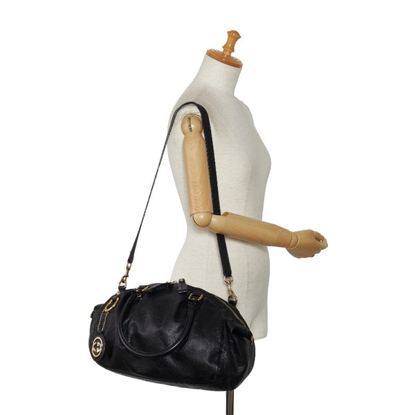 グッチ グッチシマ スーキー ハンドバッグ ショルダーバッグ 2WAY 223974 ブラック レザー レディース GUCCI 【中古】