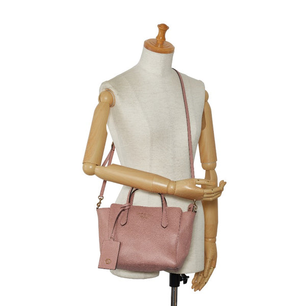 グッチ スウィング ハンドバッグ ショルダーバッグ 2WAY 368827 ピンク レザー レディース GUCCI 【中古】