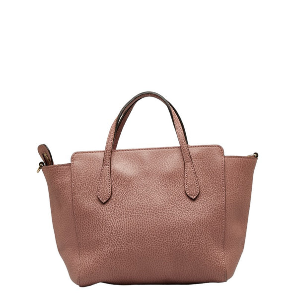 グッチ スウィング ハンドバッグ ショルダーバッグ 2WAY 368827 ピンク レザー レディース GUCCI 【中古】