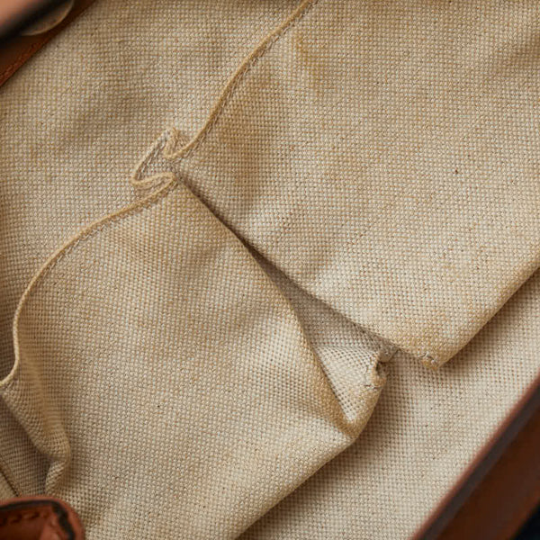 グッチ クラフトデニムトート ロゴ ハンドバッグ ショルダーバッグ 348715 インディゴブルー ブラウン キャンバス レザー レディース GUCCI 【中古】