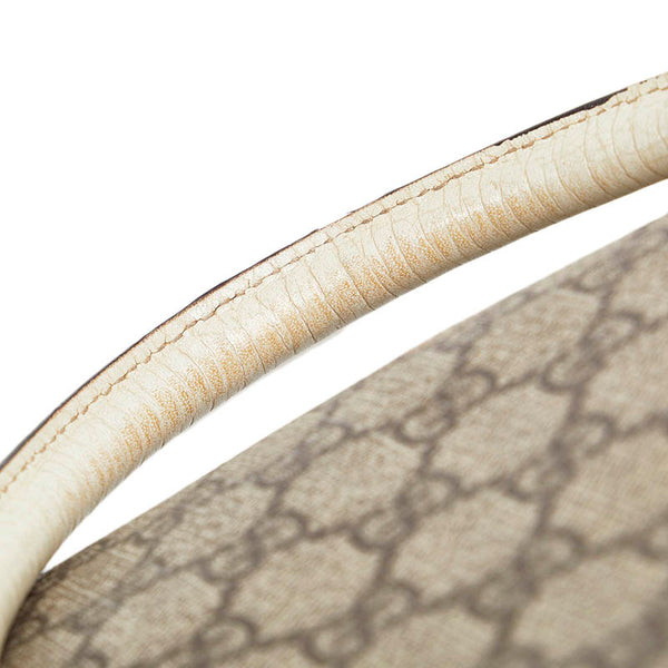 グッチ GGスプリーム ハンドバッグ トートバッグ 114595 ベージュ ホワイト PVC レザー レディース GUCCI 【中古】