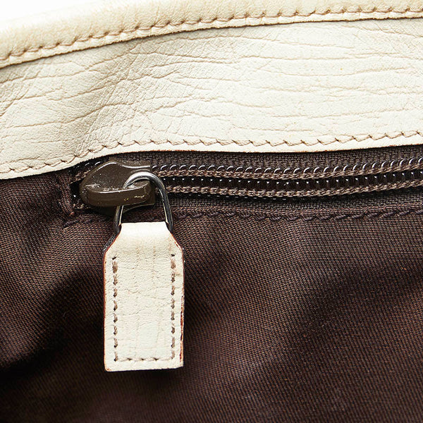 グッチ GGスプリーム ハンドバッグ トートバッグ 114595 ベージュ ホワイト PVC レザー レディース GUCCI 【中古】