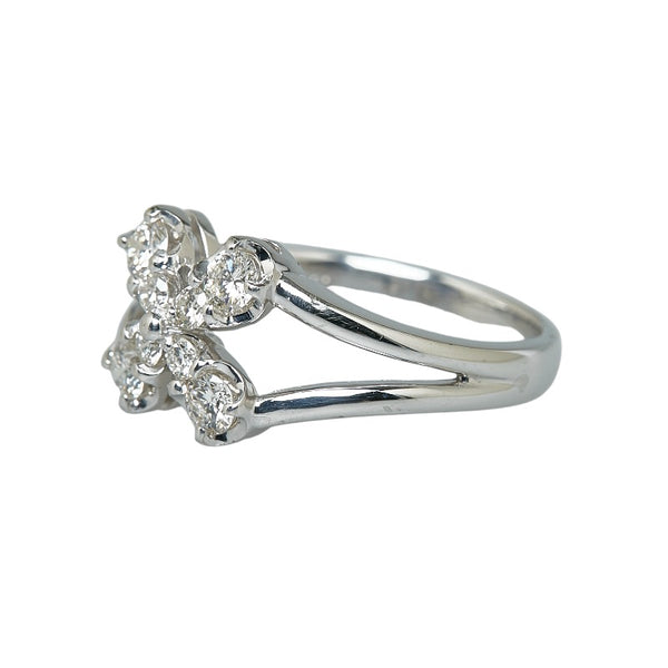 Pt900 プラチナ ダイヤ0.50ct 四つ葉 リング 指輪 レディース 11.5号 【中古】