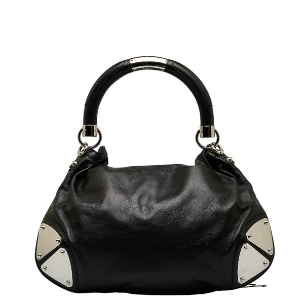 グッチ インディ バンブー タッセル ハンドバッグ ショルダーバッグ 2WAY 177139 ブラック レザー レディース GUCCI 【中古】