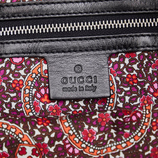 グッチ インディ バンブー タッセル ハンドバッグ ショルダーバッグ 2WAY 177139 ブラック レザー レディース GUCCI 【中古】