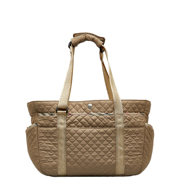 バーバリー ノバチェック キルティング トートバッグ マザーズバッグ ベージュ マルチカラー ナイロン レディース BURBERRY 【中古】